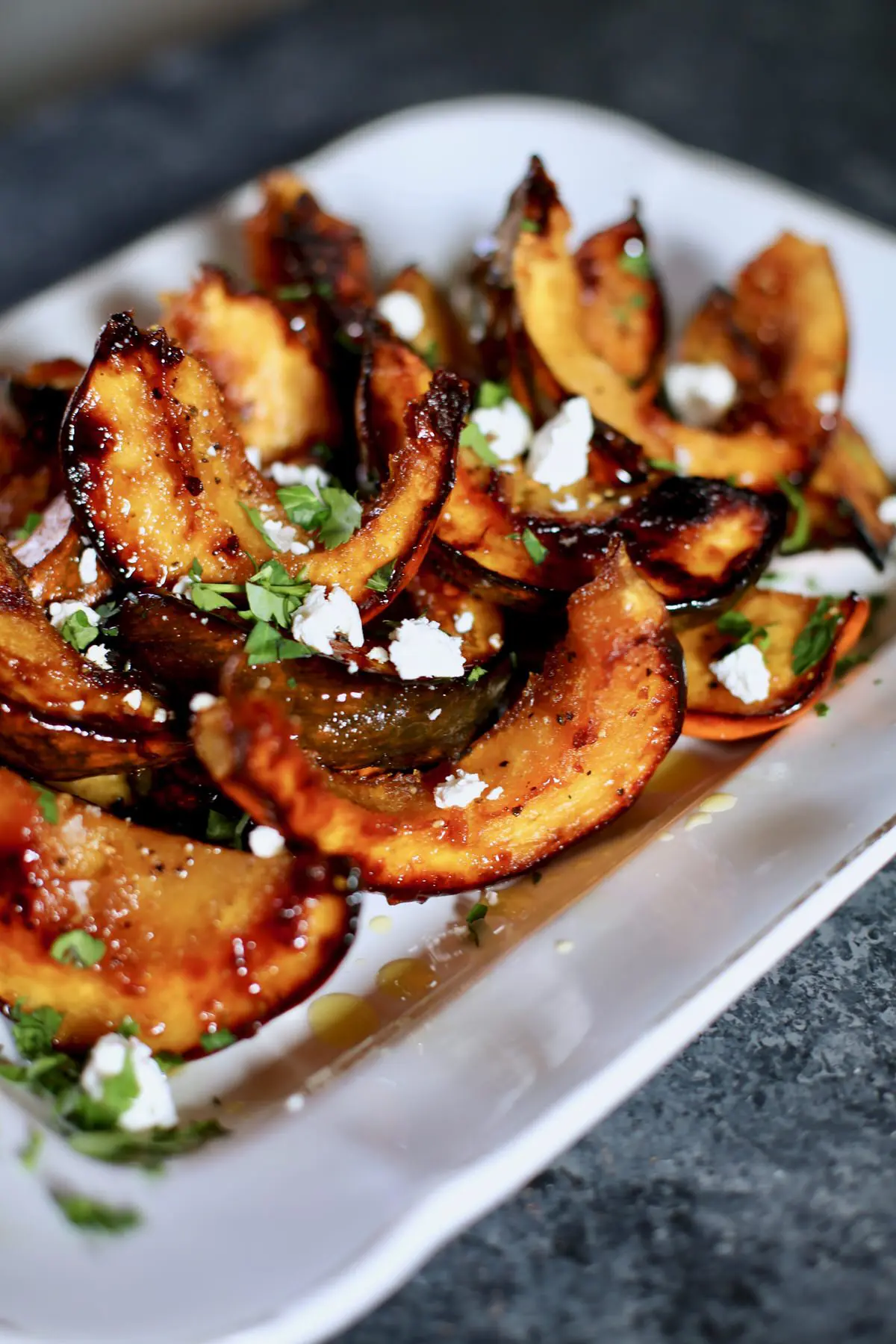 cooked squash on a baking sheet