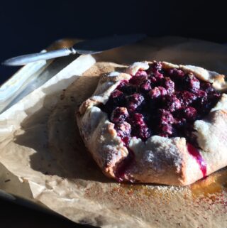 blackberry desert on a baking tray