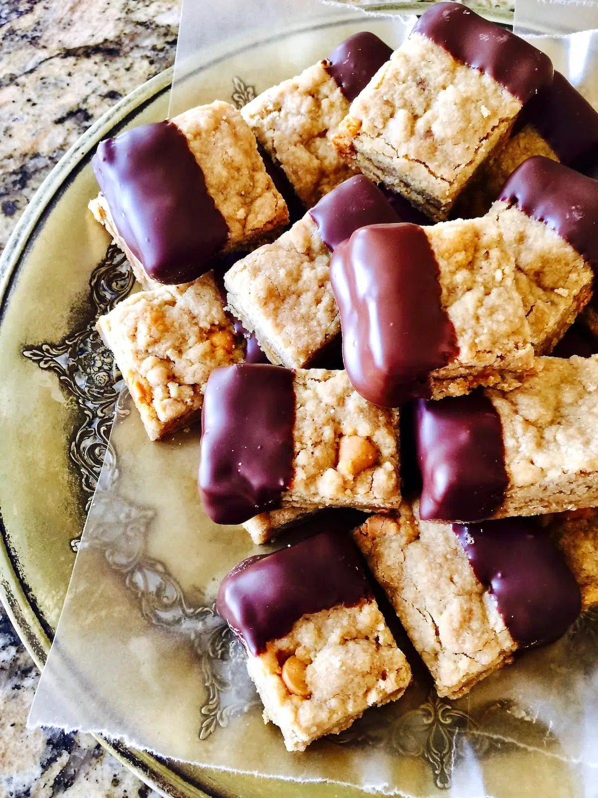 a close-up photo of butterscotch cookies.  