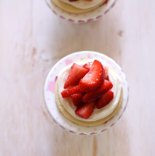 cookie with strawberries on a table