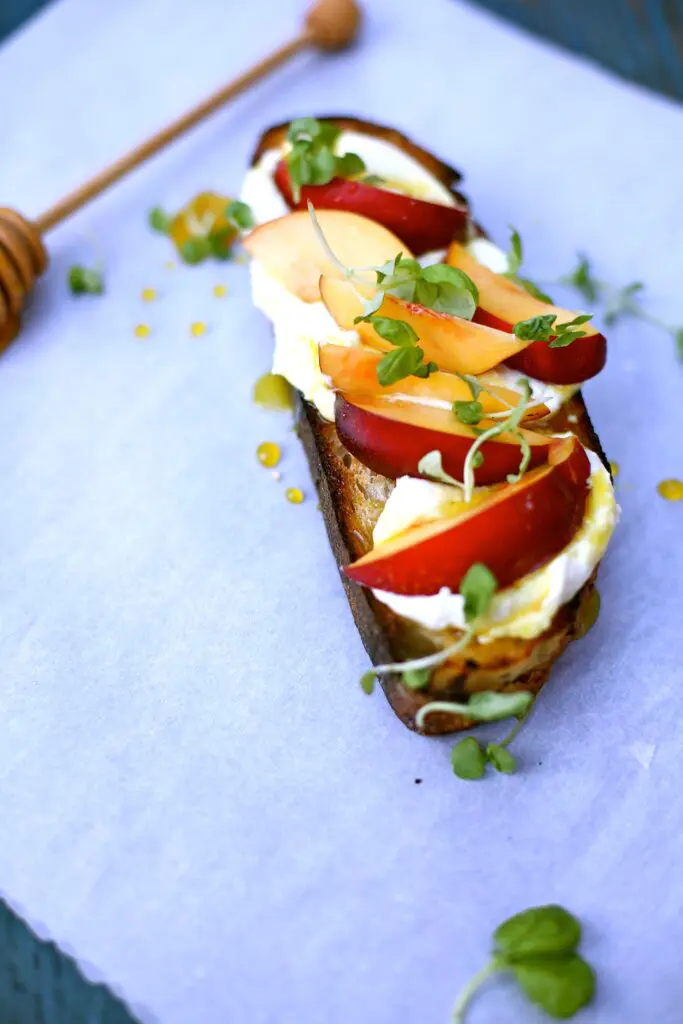 Nectarine Toast with Honey Goat Cheese