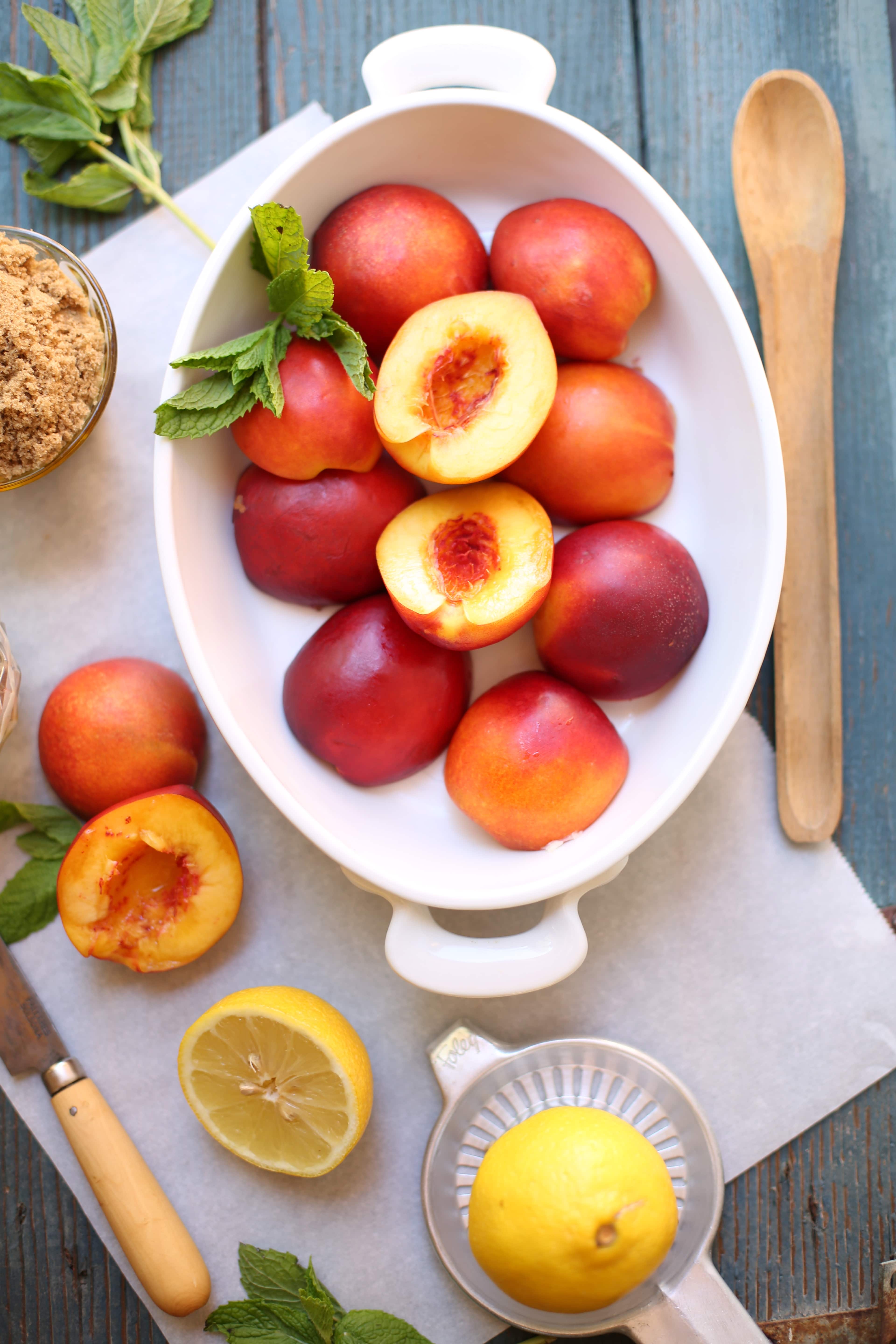 Roasted Nectarines With Caramel Sauce Recipe Studio Delicious