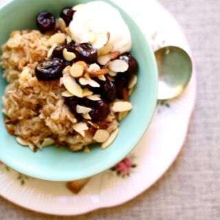 Oatmeal with Cherry Almond Compote