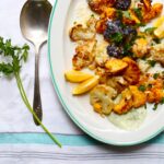 Parmesan Roasted Cauliflower with Yogurt Pesto