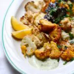 Parmesan Roasted Cauliflower with Pesto Yogurt