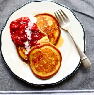 pancakes on a white dish