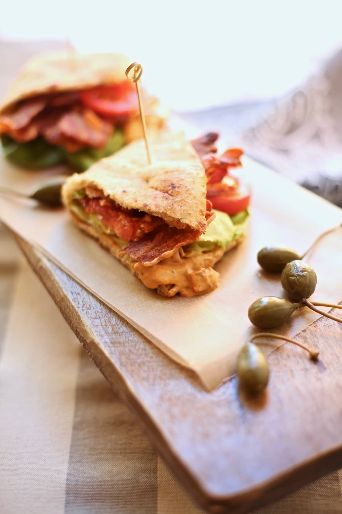 sandwich on a cutting board