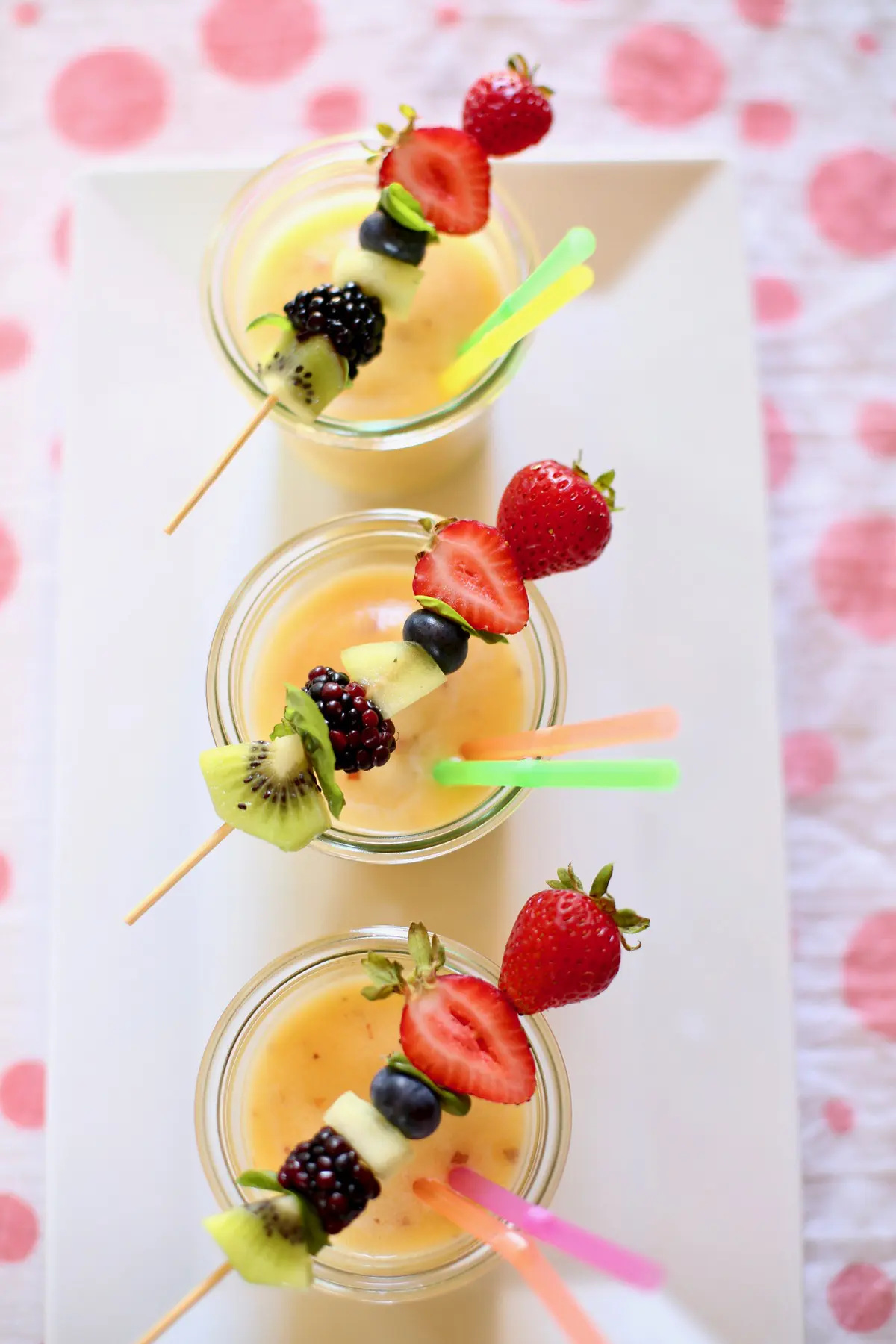 Fruit slushees with fresh fruit