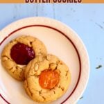 a pinterest image of cookies on a plate with text overlay.