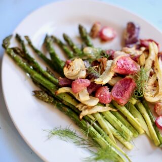 roastvegetables on a white plate