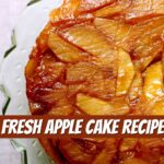 a close up photo of fresh apple cake with text overlay saying the recipe name.