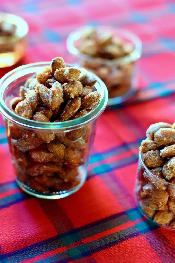 a cliose up photo of spiced almonds.