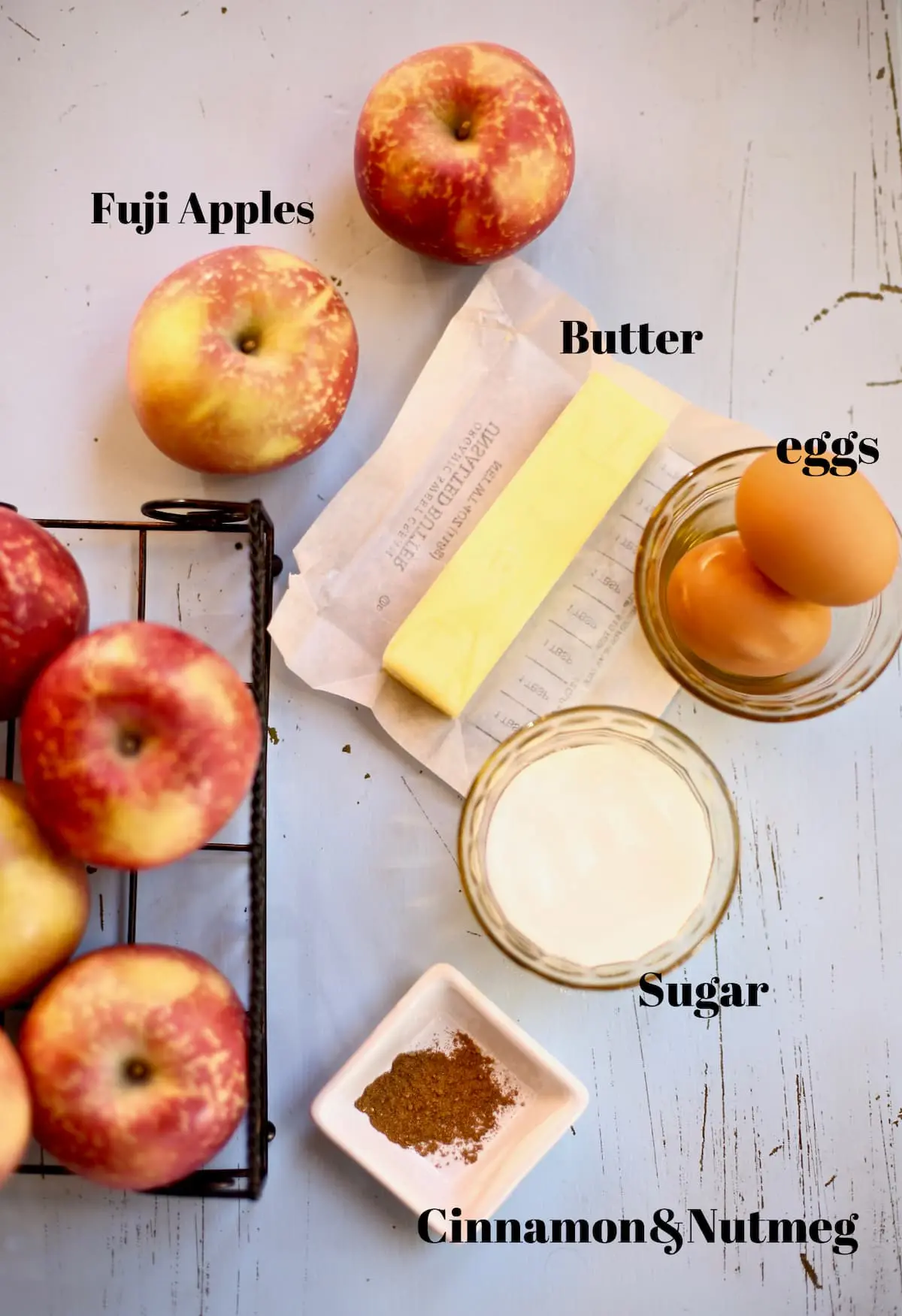 ingredients on a blue table