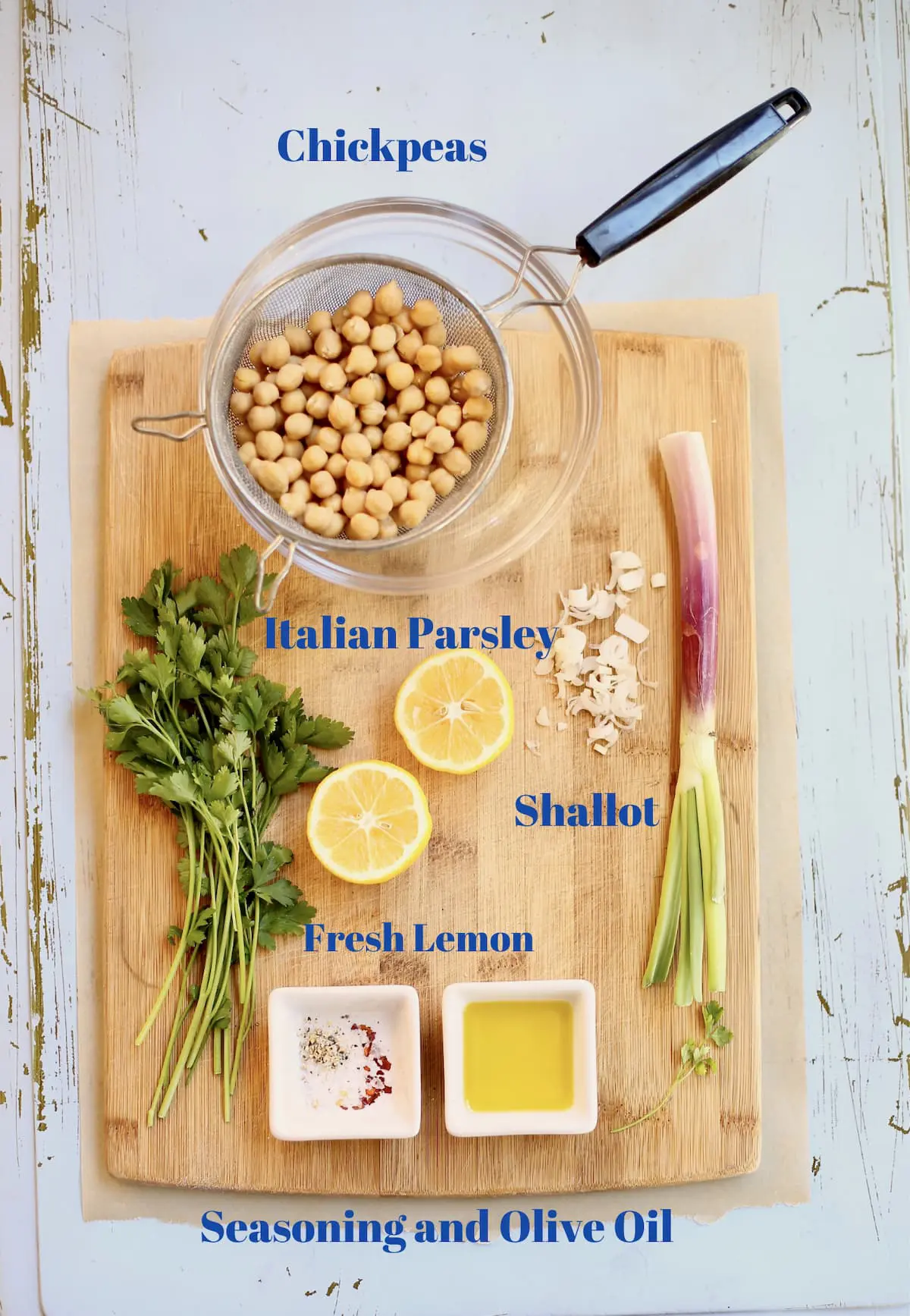 ingredients for salad on a cutting board