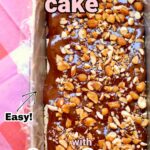 an ice cream cake with nuts on top and text overlay saying its easy.