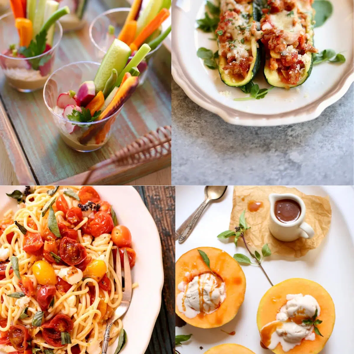 a collage of summer food photos.