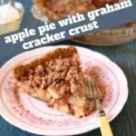 a photo of apple pie with a text overlay saying the recipe name.