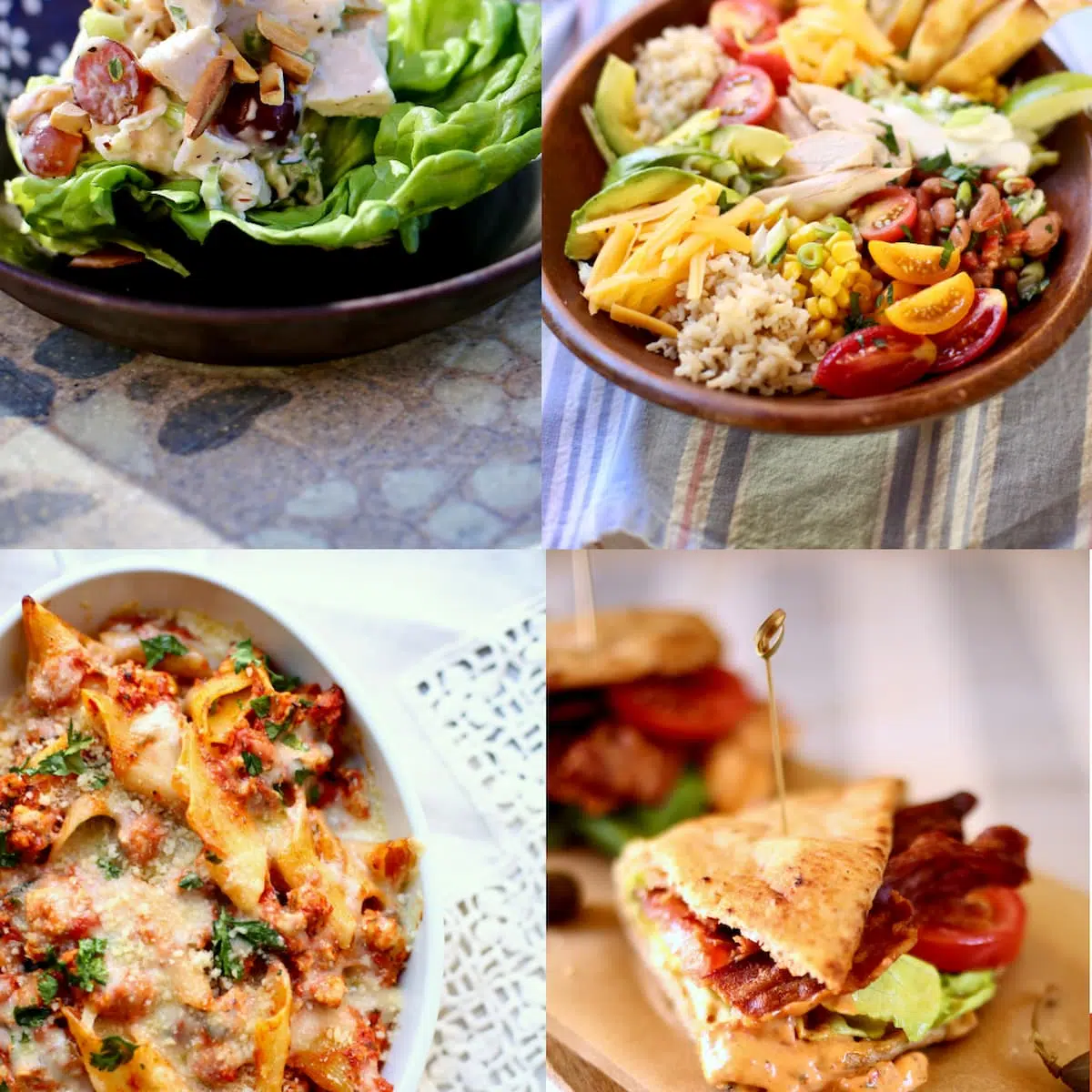 Four food photos in a collage.