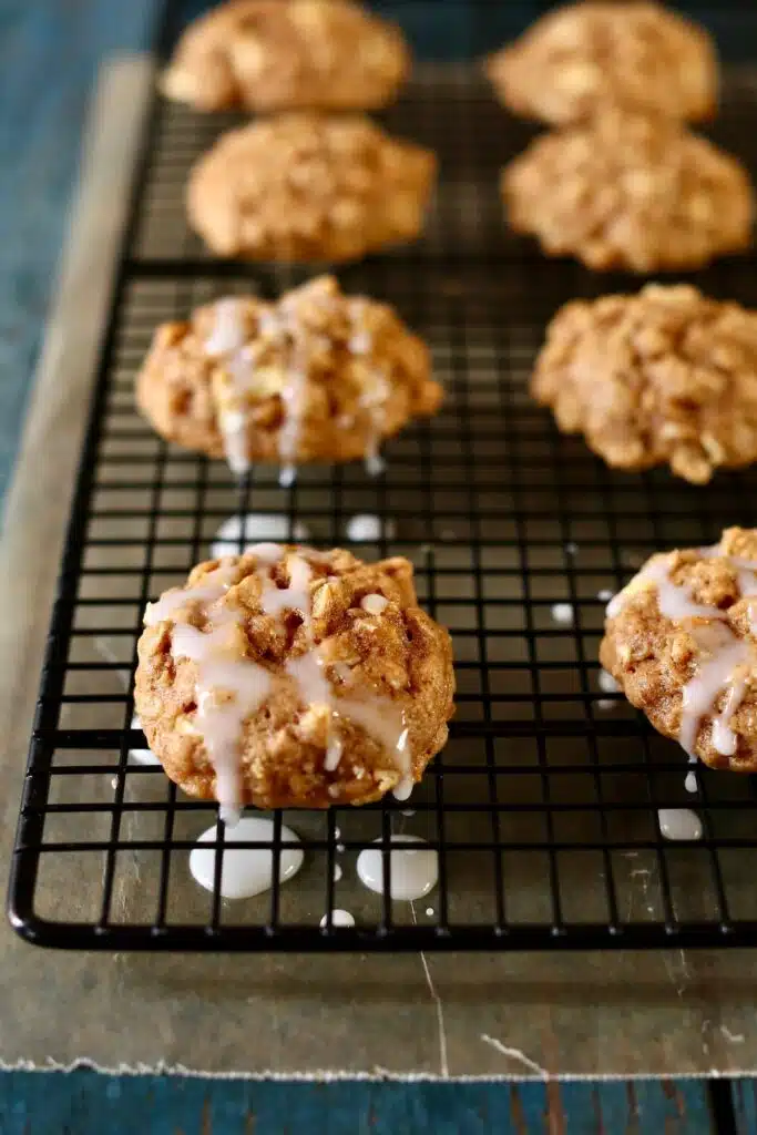 a close up photo of a cookie on a cooling rack.