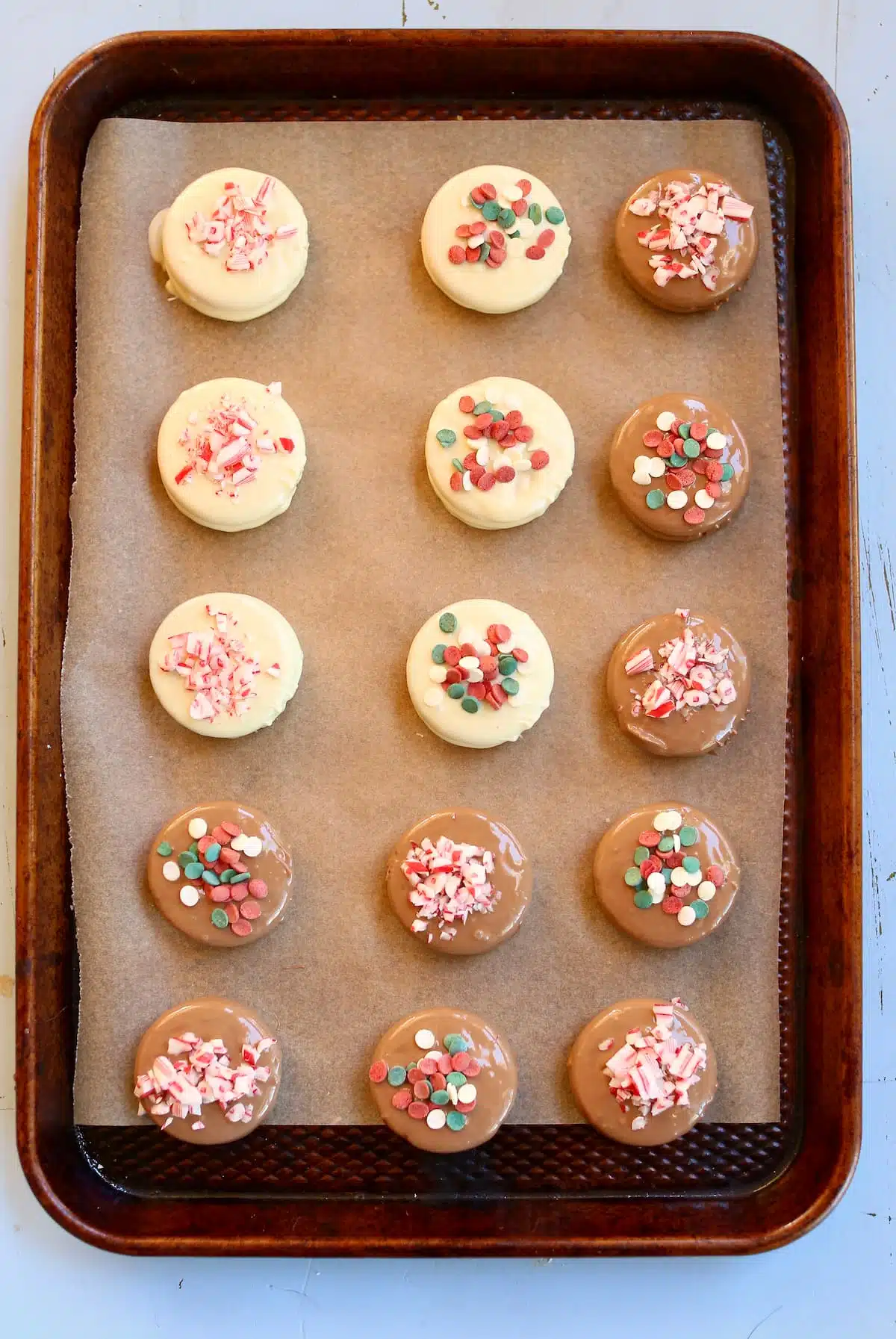 a tray of cookies.