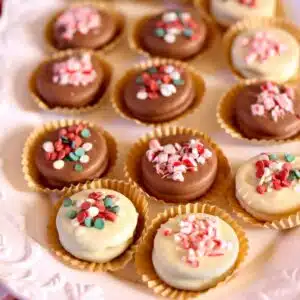 a square photo of cookies on a platter.