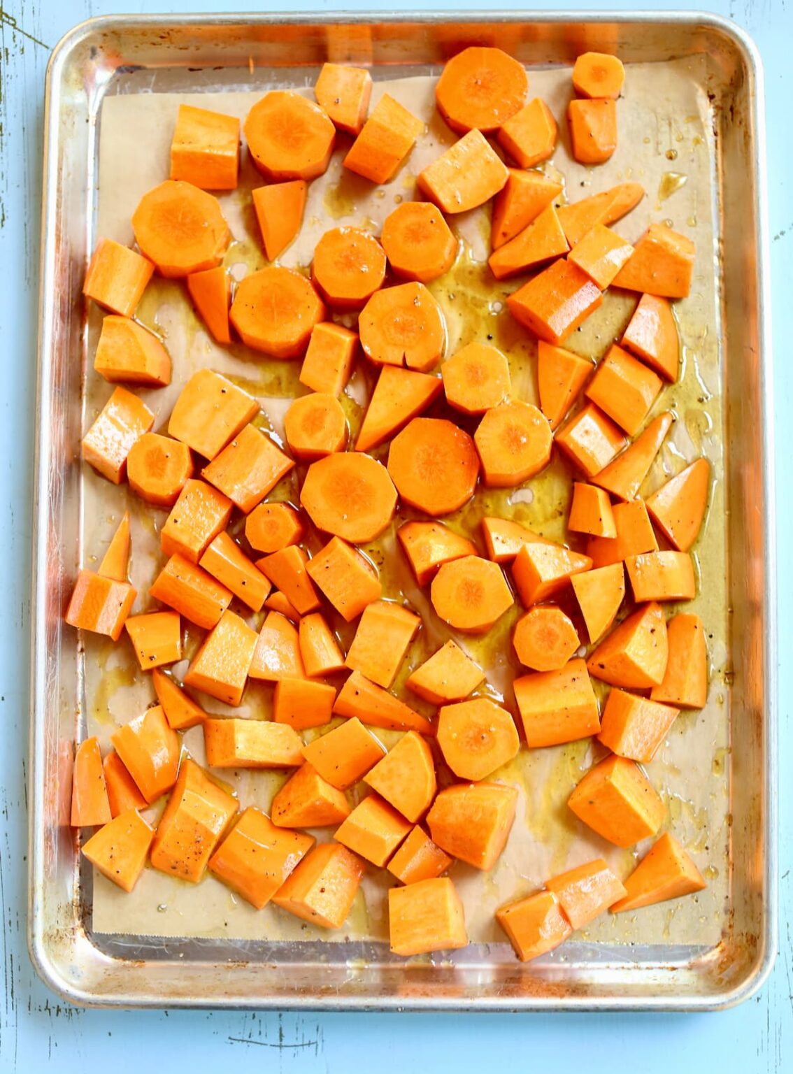 Roasted Sweet Potatoes and Carrots - Studio Delicious
