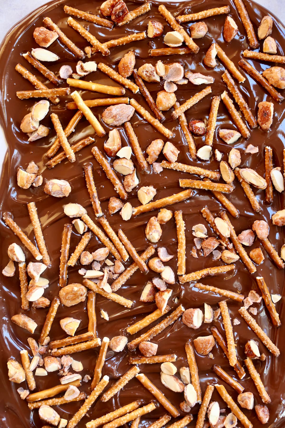 a close up photo of chocolate pretzels.