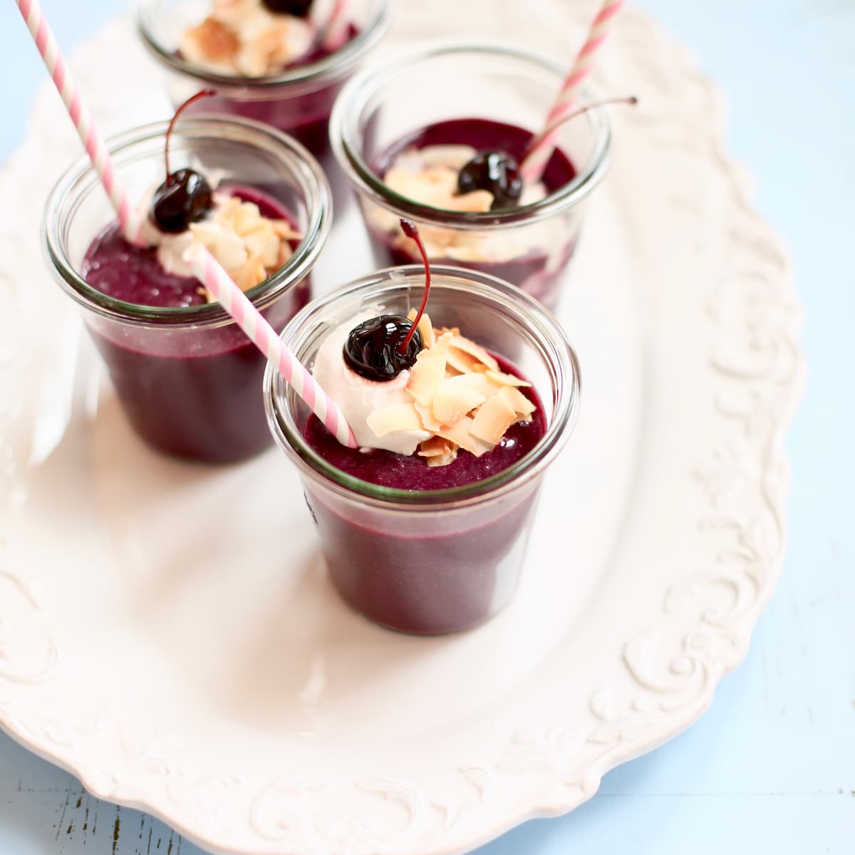 an overhead photo of smoothies.