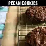 a Pinterest image of a tray of chocolate cookies.