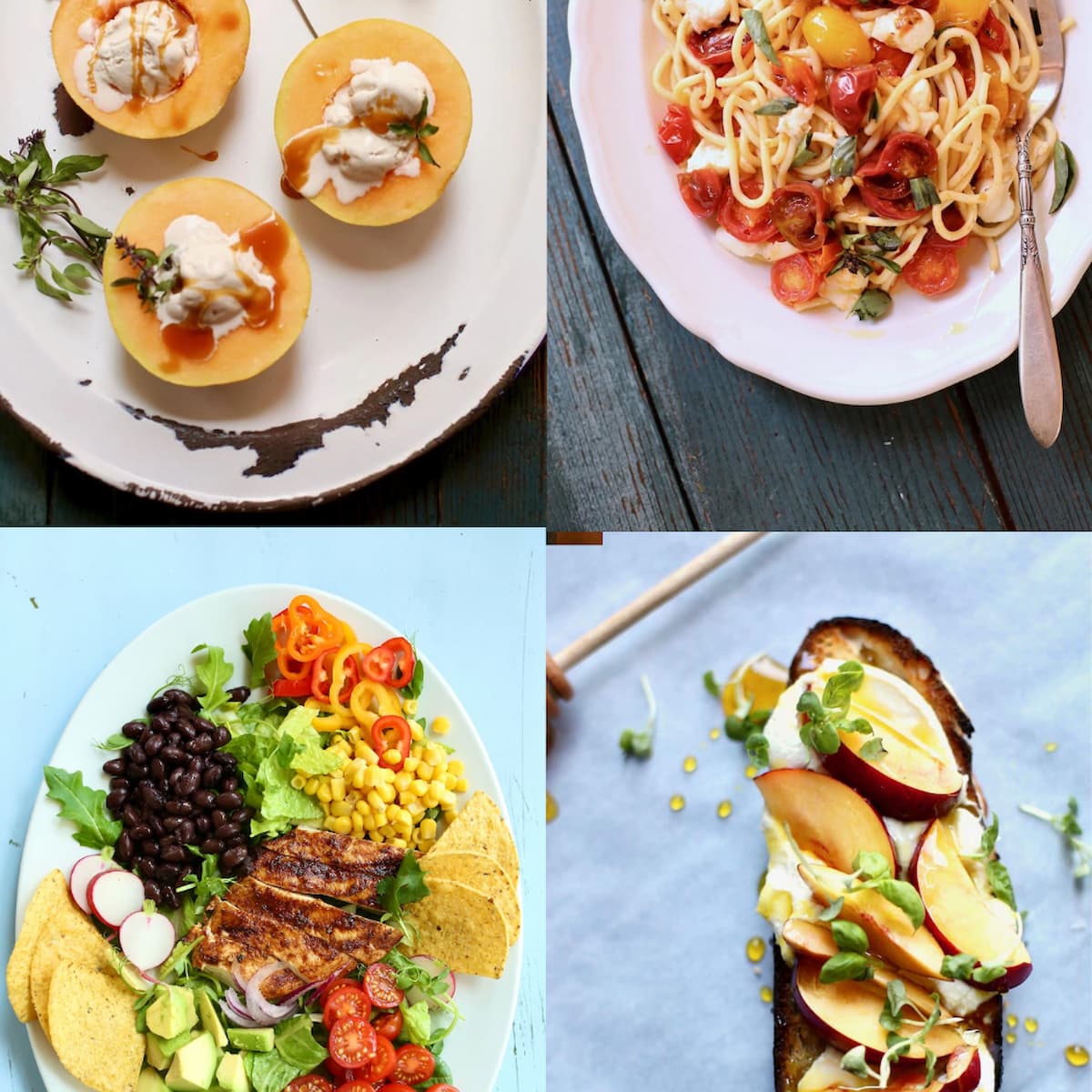 a collage of four food photos.