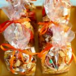 Individual bags of autumn snack mix recipe with text overlay.